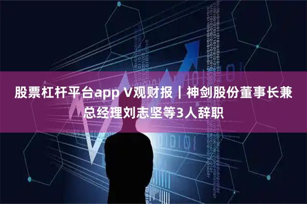 股票杠杆平台app V观财报｜神剑股份董事长兼总经理刘志坚等3人辞职