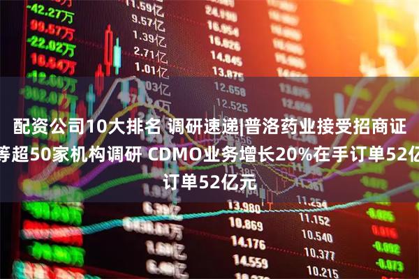 配资公司10大排名 调研速递|普洛药业接受招商证券等超50家机构调研 CDMO业务增长20%在手订单52亿元